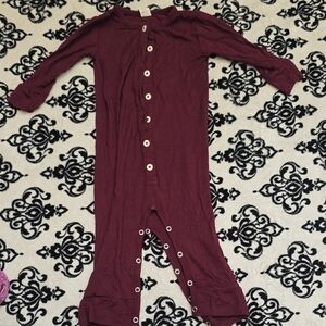 kate quinn Burgundy Long Sleeve Snap One-Piece Bodysuit
